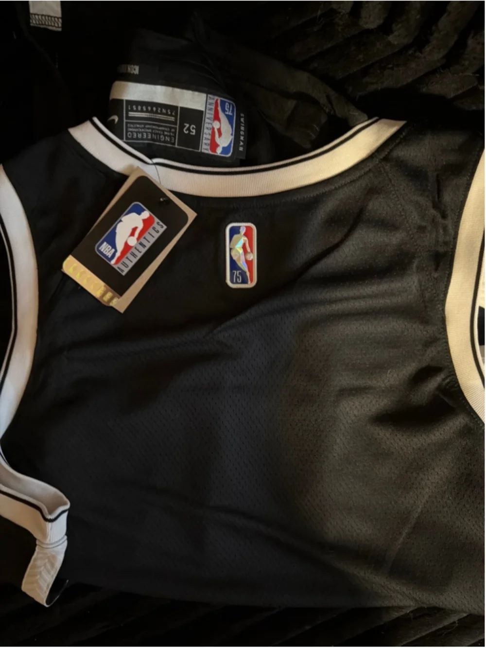 Men’s XL Nike NBA Brooklyn Jersey Black White No Number